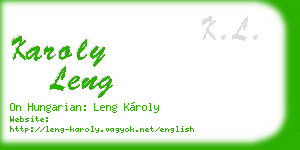 karoly leng business card